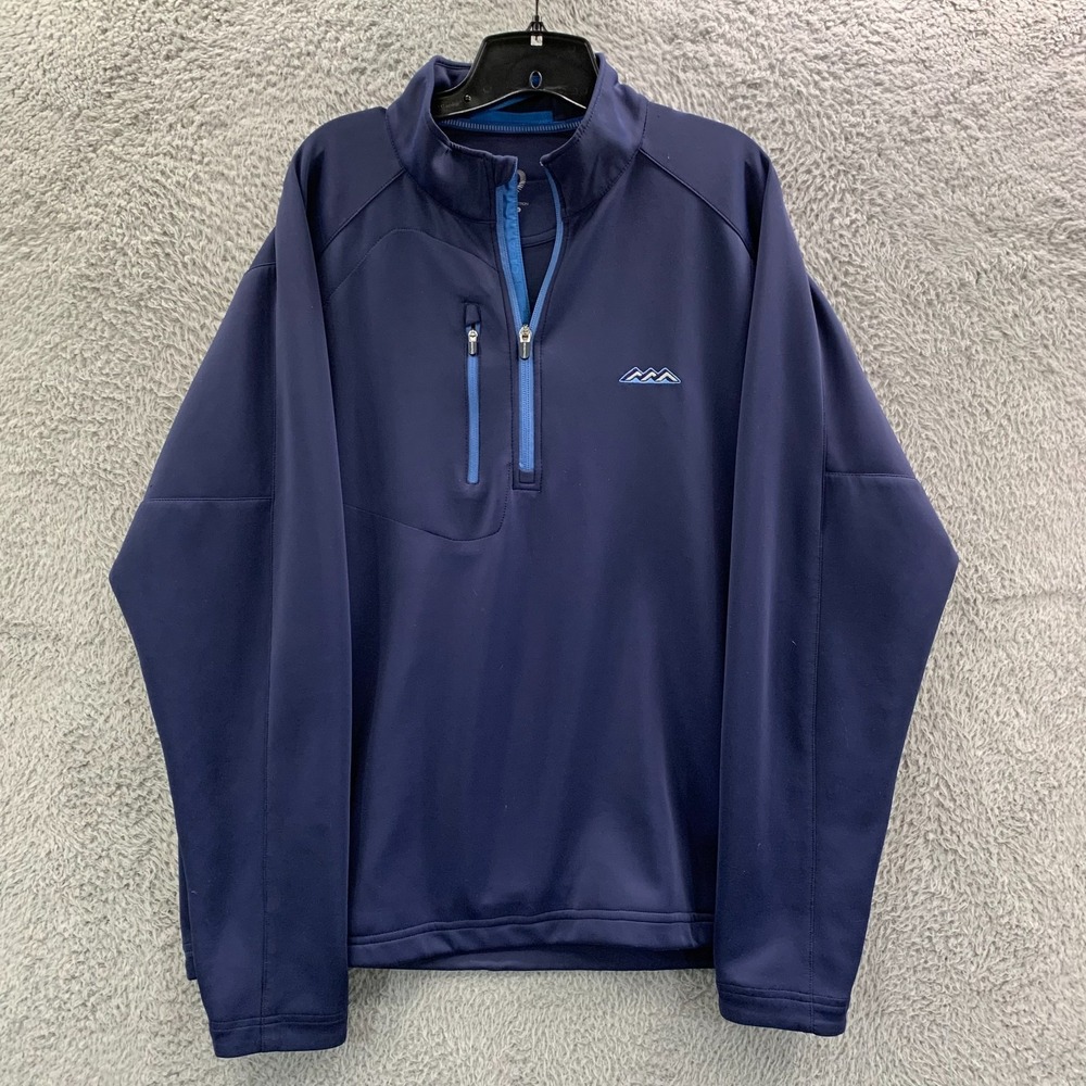 ZERO RESTRICTION Sweater Mens Size XL Pullover 1/4 Zip Blue Extra Large